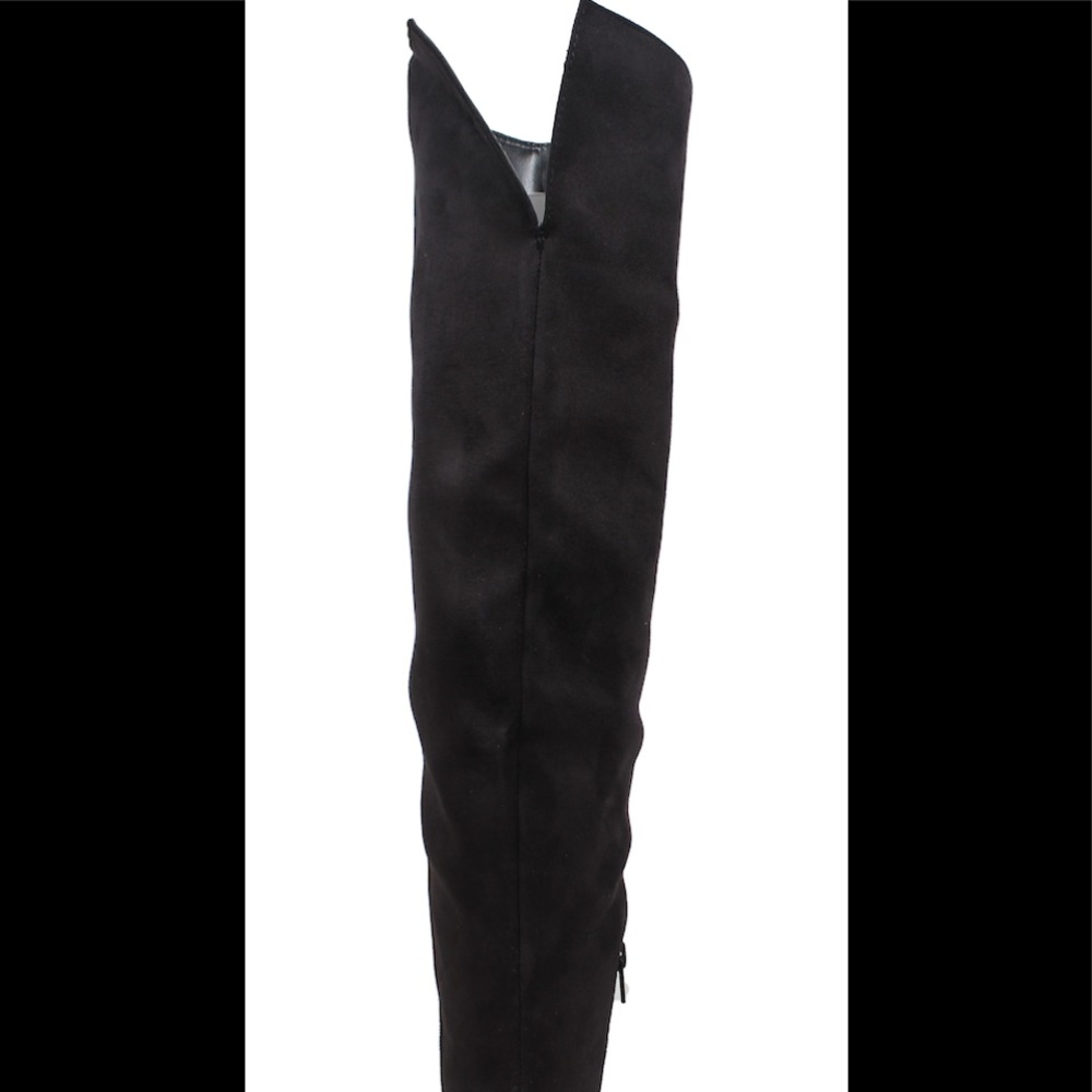 Size 10 Black faux suede open back over the knee - Picture 3 of 6
